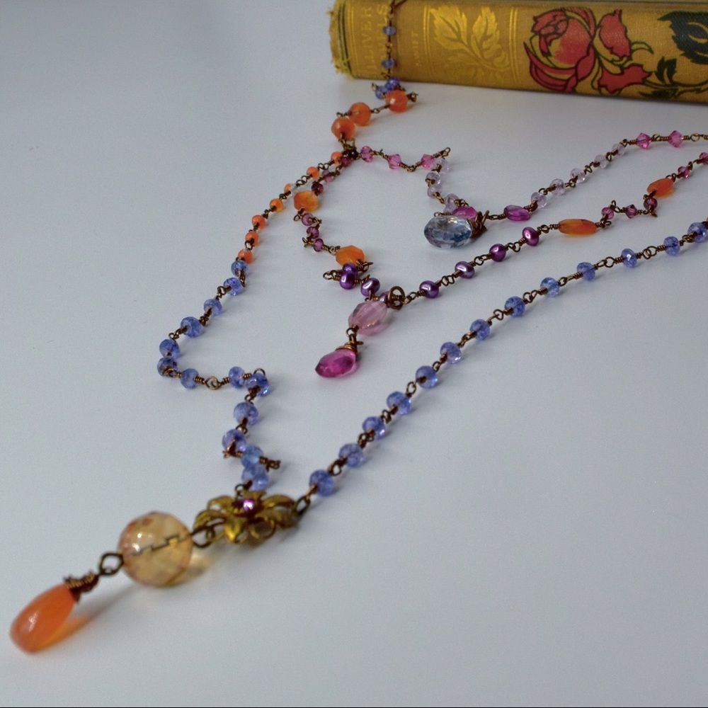 Colorful Summer Gemstone Necklace
